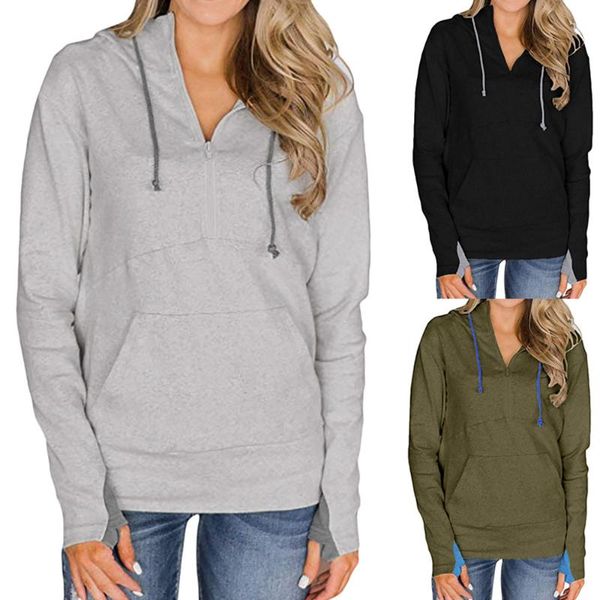 women's hoodies & sweatshirts solid color hooded autumn coat womens long sleeve hoodie sweatshirt pockets pullover blouse, Black
women's hoodies & sweatshirts solid color hooded autumn coat womens long sleeve hoodie sweatshirt pockets pullover blouse, Black