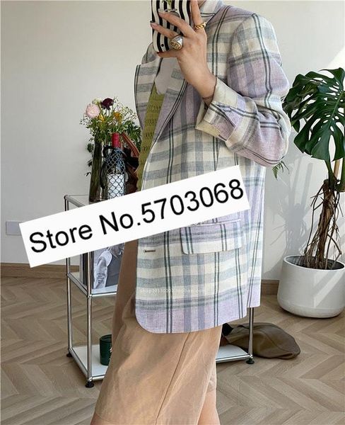 women's suits & blazers ladies long sleeve notched contrast plaid blazer top, White;black
women's suits & blazers ladies long sleeve notched contrast plaid blazer top, White;black