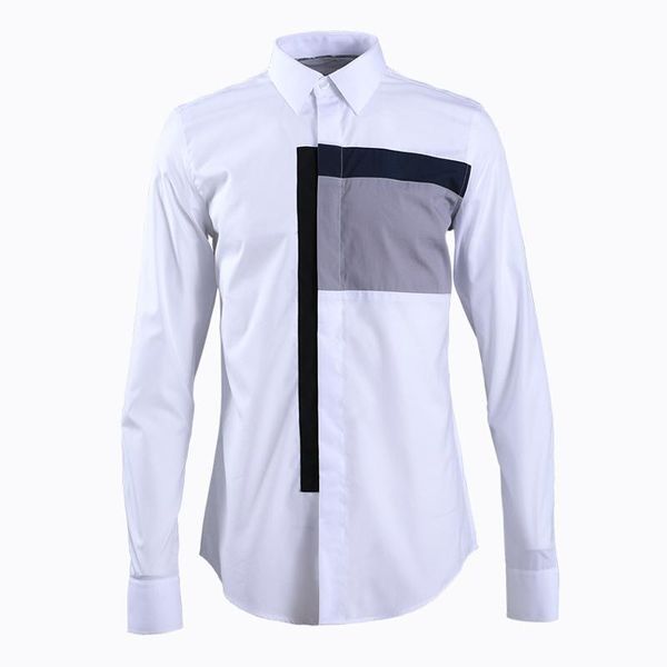 three color patchwork shirt men 2021 long sleeve brand quality cotton camisas masculina simple design business male dress shirts men's, White;black
three color patchwork shirt men 2021 long sleeve brand quality cotton camisas masculina simple design business male dress shirts men's, White;black
