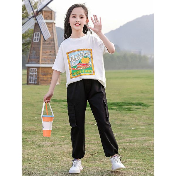 new good quality factory price fashion childrens cartoon letter print short-sleeved t-shirt casual pants two-piece set, White
new good quality factory price fashion childrens cartoon letter print short-sleeved t-shirt casual pants two-piece set, White