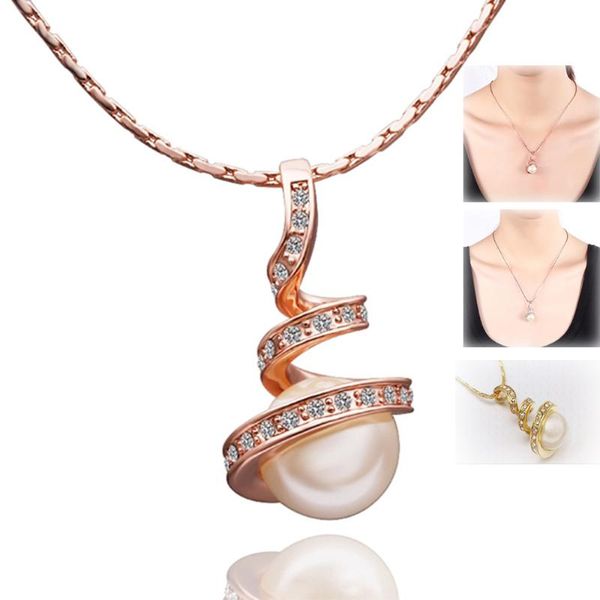 year gift beauty cubic zircon& factolating fashion pearl jewelry necklace twisted spiral water drop pendant rose gold color necklaces, Silver
year gift beauty cubic zircon& factolating fashion pearl jewelry necklace twisted spiral water drop pendant rose gold color necklaces, Silver
