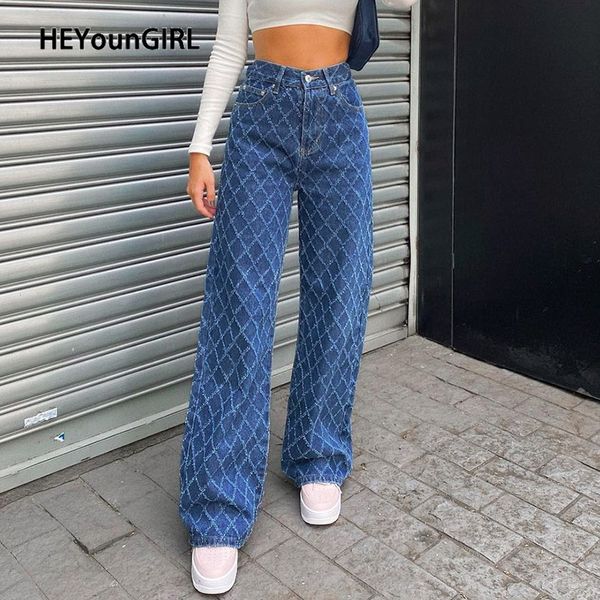 heyoungirl casual argyle y2k woman jeans straight high waist pants capris froll plaid fashion long denim trousers streetwear, Blue
heyoungirl casual argyle y2k woman jeans straight high waist pants capris froll plaid fashion long denim trousers streetwear, Blue