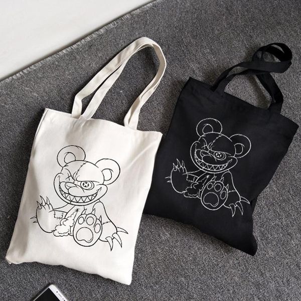 gothic bear canvas bag female casual harajuku punk streetwear shopper ulzzang kawaii fun cartoon women shoulder bags
gothic bear canvas bag female casual harajuku punk streetwear shopper ulzzang kawaii fun cartoon women shoulder bags