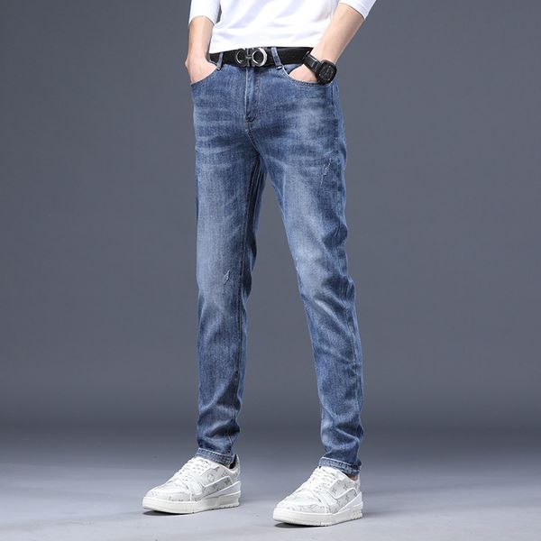 fashion jeans men's slim straight tube spring and summer trend embroidery youth leisure stretch pants, Blue
fashion jeans men's slim straight tube spring and summer trend embroidery youth leisure stretch pants, Blue