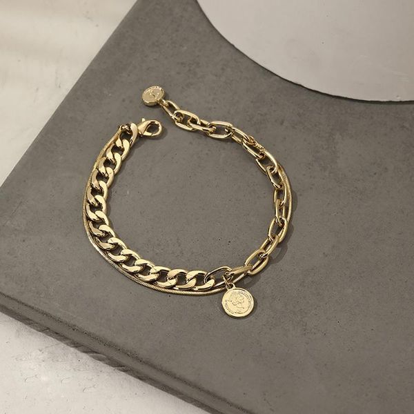 link, chain moloye 2021 coin double layer asymmetrical personality bracelet female ins niche design sense fashion simple style accessories, Black
link, chain moloye 2021 coin double layer asymmetrical personality bracelet female ins niche design sense fashion simple style accessories, Black