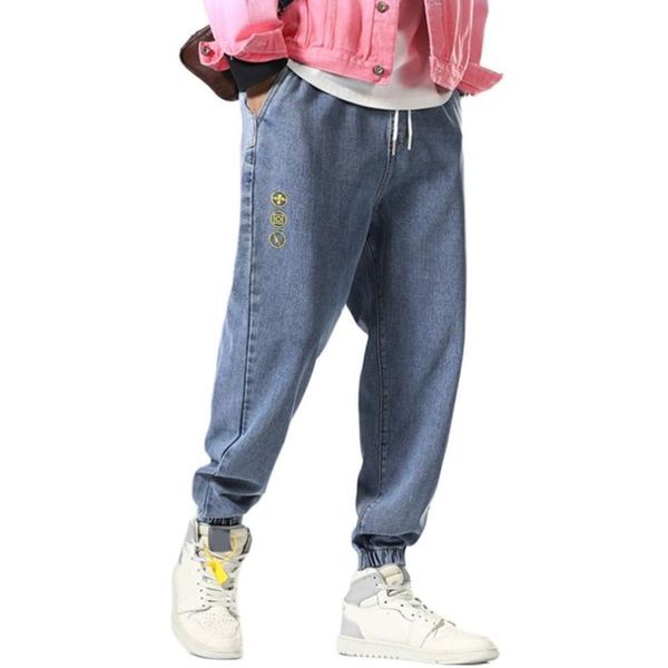 men's jeans oversize baggy men embroidery loose harem pants drawstring denim trousers patchwork trouser 2021 autumn plus size 5xl, Blue
men's jeans oversize baggy men embroidery loose harem pants drawstring denim trousers patchwork trouser 2021 autumn plus size 5xl, Blue