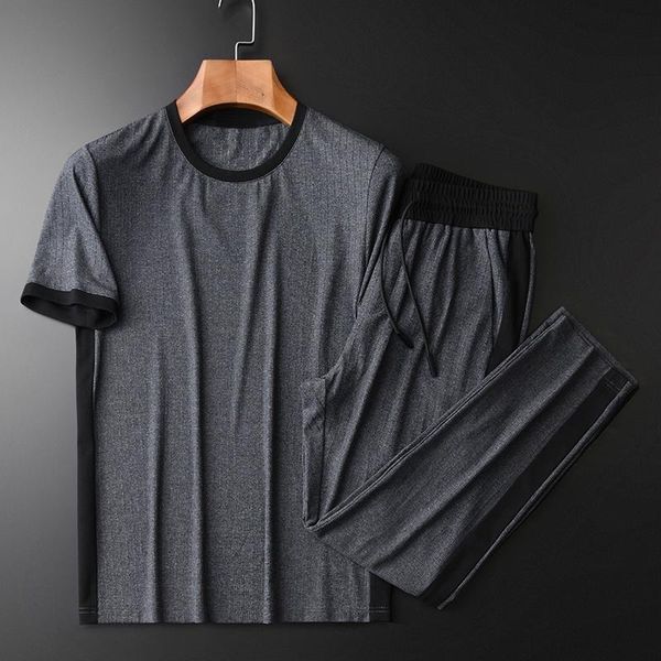 men's tracksuits summer male tracksuit (t-shirt+pants) luxury short sleeve patchwork design man sets plus size 4xl slim sport mens suit, Gray
men's tracksuits summer male tracksuit (t-shirt+pants) luxury short sleeve patchwork design man sets plus size 4xl slim sport mens suit, Gray