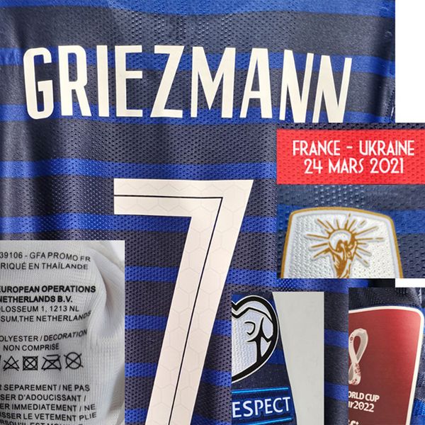 matchworn player issue mbappe griezmann jersey vs ukraine kazakhstan match details maillot shirt, Black
matchworn player issue mbappe griezmann jersey vs ukraine kazakhstan match details maillot shirt, Black