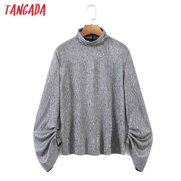 women retro sequined silver crop back zipper puff long sleeve chic female shirt sl290 210416, White
women retro sequined silver crop back zipper puff long sleeve chic female shirt sl290 210416, White