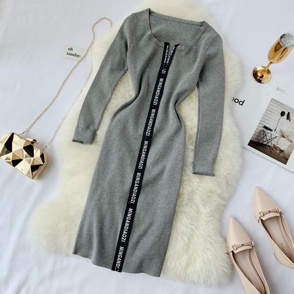 casual dresses autumn winter ladies fashion knitted sheath letter hidden zip knee-length women slim tight one-step middle 1ha2, Black;gray
casual dresses autumn winter ladies fashion knitted sheath letter hidden zip knee-length women slim tight one-step middle 1ha2, Black;gray