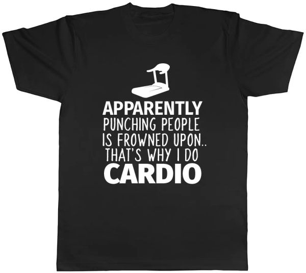 Punching People is Frowned Upon Mens Womens Ladies Unisex Funny Cardio T-Shirt, White;black
Punching People is Frowned Upon Mens Womens Ladies Unisex Funny Cardio T-Shirt, White;black