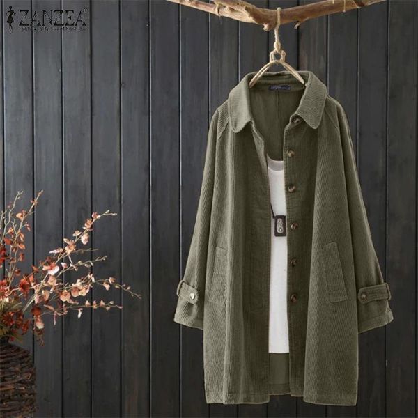 women's jackets women casual corduroy autumn vintage solid thin coats 2021 zanzea lapel neck long sleeve loose outwear buttons shirt, Black;brown
women's jackets women casual corduroy autumn vintage solid thin coats 2021 zanzea lapel neck long sleeve loose outwear buttons shirt, Black;brown