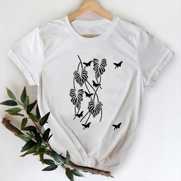 and women spring summer men t shirt butterfly printing cute fashion clothing female 90s lady print graphic tee, White;black
and women spring summer men t shirt butterfly printing cute fashion clothing female 90s lady print graphic tee, White;black