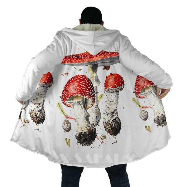men's wool & blends nature mushroom all over 3d printed thick warm hooded cloak for men windproof fleece casual-7, Black
men's wool & blends nature mushroom all over 3d printed thick warm hooded cloak for men windproof fleece casual-7, Black