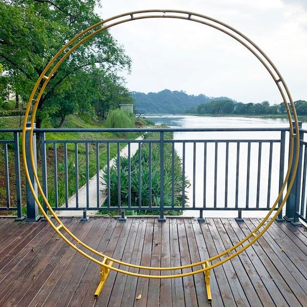 party decoration 21iron double rod ring wedding arch outdoor marriage birthday round background shelf frame
party decoration 21iron double rod ring wedding arch outdoor marriage birthday round background shelf frame
