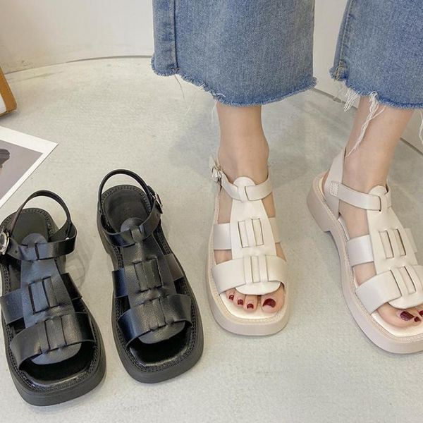 sandals flat platform women solid fashion lady shoes buckle strap open toe leather flats thick soled ladies sandalias, Black
sandals flat platform women solid fashion lady shoes buckle strap open toe leather flats thick soled ladies sandalias, Black