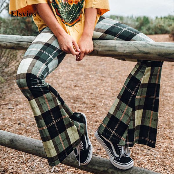 women's pants & capris vintage plaid print women flare casual high waist slim trousers fashion spring elastic waisted lo 59pm, Black;white
women's pants & capris vintage plaid print women flare casual high waist slim trousers fashion spring elastic waisted lo 59pm, Black;white