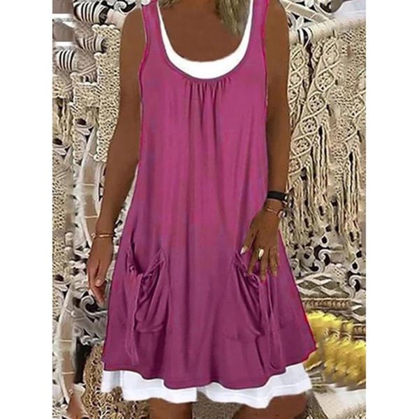 casual dresses loose fake two piece dress summer women sleeveless buttons solid color straight large size boho sundress, Black;gray
casual dresses loose fake two piece dress summer women sleeveless buttons solid color straight large size boho sundress, Black;gray