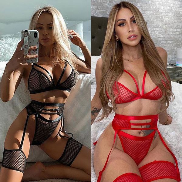 bras 3-piece bra for women hallow out transparent set 2021 fun ladies erotic lingerie underwear mesh, Red;black
bras 3-piece bra for women hallow out transparent set 2021 fun ladies erotic lingerie underwear mesh, Red;black