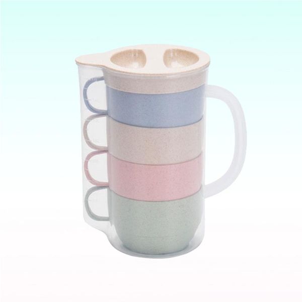 mugs 5 in 1 wheat straw large capacity kettle and cups kit heat resistant portable water container set creative for travel picnic
mugs 5 in 1 wheat straw large capacity kettle and cups kit heat resistant portable water container set creative for travel picnic