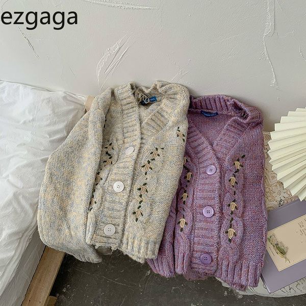 ezgaga knitted cardigan female embroidery flower v-neck single breasted long sleeve winter clothes women casual korea style 210430, White
ezgaga knitted cardigan female embroidery flower v-neck single breasted long sleeve winter clothes women casual korea style 210430, White