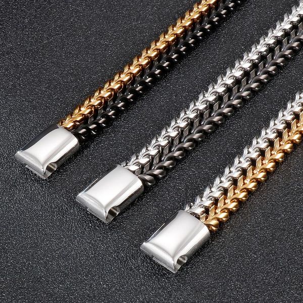 charm bracelets jewels store two-strand two-color trendy stainless steel men's bracelet magnetic clasp chain for man js83358-bd, Golden;silver
charm bracelets jewels store two-strand two-color trendy stainless steel men's bracelet magnetic clasp chain for man js83358-bd, Golden;silver