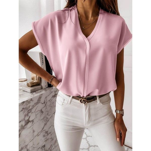 women's blouses & shirts summer women casual female short sleeve elegant shirt v-neck bat pink loose fashion, White
women's blouses & shirts summer women casual female short sleeve elegant shirt v-neck bat pink loose fashion, White