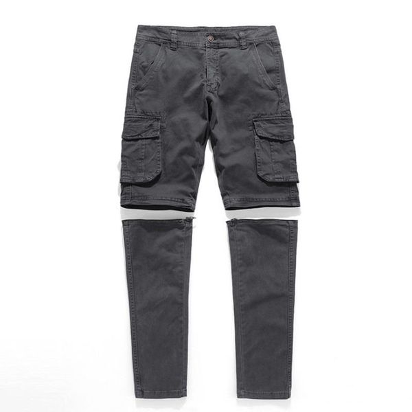 men's pants design men cargo detachable cotton straight multi-pocket casual male trousers zipper long, Black
men's pants design men cargo detachable cotton straight multi-pocket casual male trousers zipper long, Black
