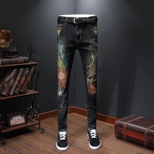 men's jeans pantalones vaqueros men jean calca masculina 2021 graffiti spray painting personalized hole denim designer, Blue
men's jeans pantalones vaqueros men jean calca masculina 2021 graffiti spray painting personalized hole denim designer, Blue