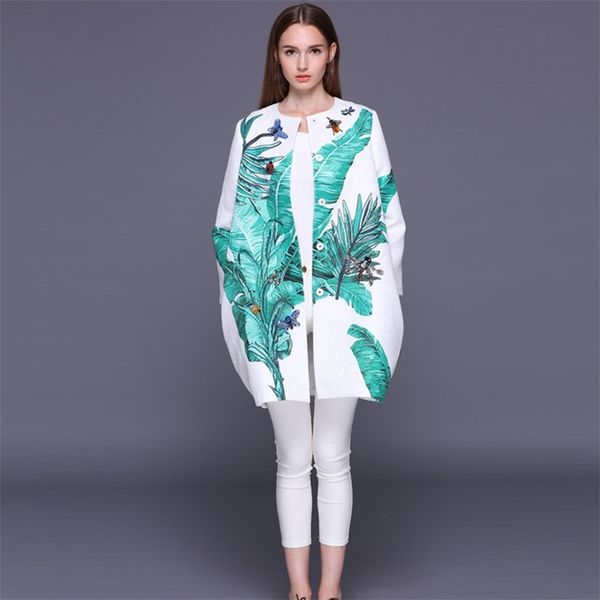 est autumn winter runway designer coat women's banana leaves print jacquard crystal beading trench 210521, Tan;black
est autumn winter runway designer coat women's banana leaves print jacquard crystal beading trench 210521, Tan;black