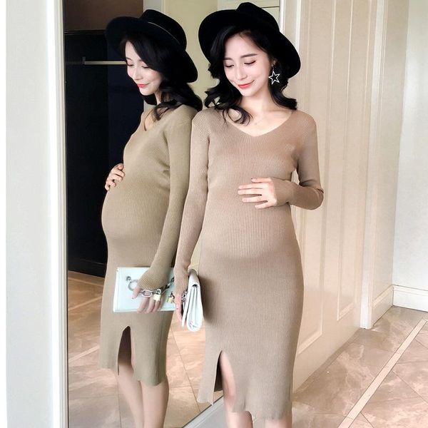 maternity dresses winter clothes 100% cotton knit dress long sleeve ankle-length pregnancy sweater v-neck pregnant women b51 10, White
maternity dresses winter clothes 100% cotton knit dress long sleeve ankle-length pregnancy sweater v-neck pregnant women b51 10, White
