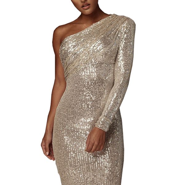 2021 sequins beading women one shoulder dress slim body party midi dress high waist women party dress vestidos, Black;gray
2021 sequins beading women one shoulder dress slim body party midi dress high waist women party dress vestidos, Black;gray