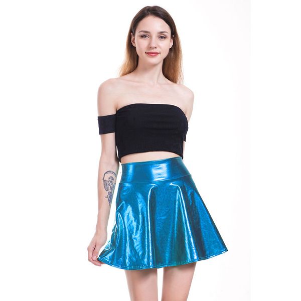 2021 bright leather stage drs colorful shiny pleated women's half a-line umbrella skirt, Black
2021 bright leather stage drs colorful shiny pleated women's half a-line umbrella skirt, Black