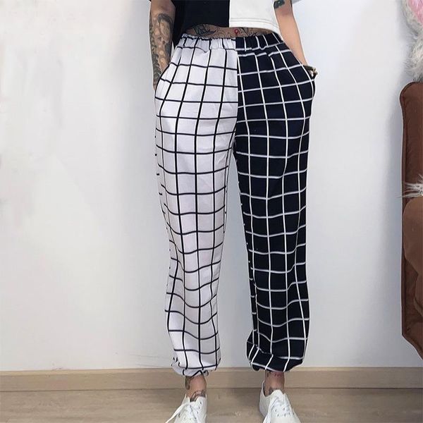 women's pants & capris fashion black and white checkerboard patchwork street casual loose overalls high waist straight sports trou, Black;white
women's pants & capris fashion black and white checkerboard patchwork street casual loose overalls high waist straight sports trou, Black;white