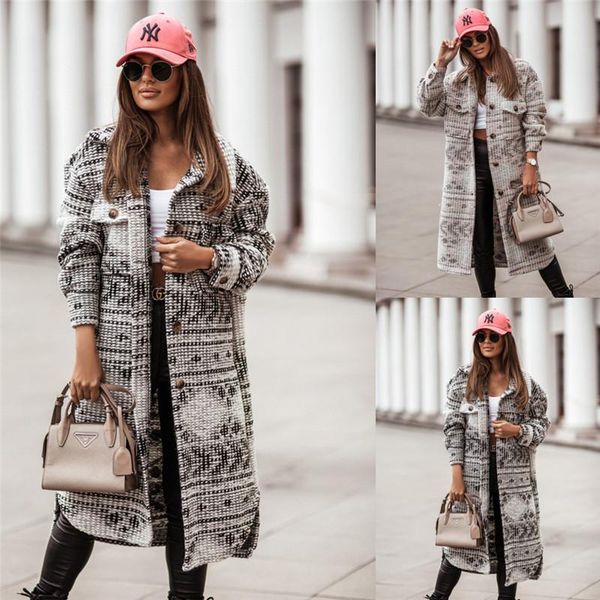 women's wool & blends print long coats for women winter coat elegant 2021 fashion casual vintage, Black
women's wool & blends print long coats for women winter coat elegant 2021 fashion casual vintage, Black