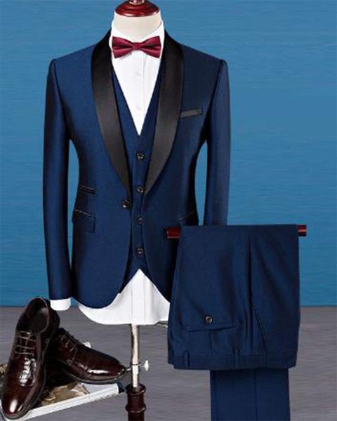 men's suits & blazers 3pcs dark blue jacket pants vest for wedding shawl lapel custom made tailored tuxedo party wear male, White;black
men's suits & blazers 3pcs dark blue jacket pants vest for wedding shawl lapel custom made tailored tuxedo party wear male, White;black