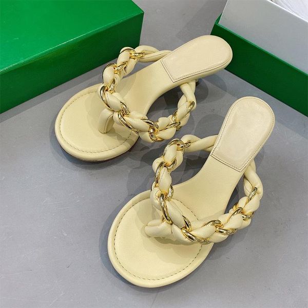 slippers yellow chain hand-woven flip-flops summer ladies shoes 5.5cm kitten heel outdoor fashion dress high-heel leather 40, Black
slippers yellow chain hand-woven flip-flops summer ladies shoes 5.5cm kitten heel outdoor fashion dress high-heel leather 40, Black