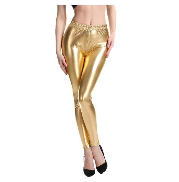 women shiny pant leggings selling solid color fluorescent spandex elasticity casual trousers shinny legging women's, Black
women shiny pant leggings selling solid color fluorescent spandex elasticity casual trousers shinny legging women's, Black