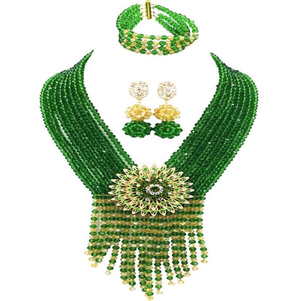 earrings & necklace green champagne gold ab african jewelry set crystal beaded bracelet nigerian wedding party sets 8sk10, Silver
earrings & necklace green champagne gold ab african jewelry set crystal beaded bracelet nigerian wedding party sets 8sk10, Silver