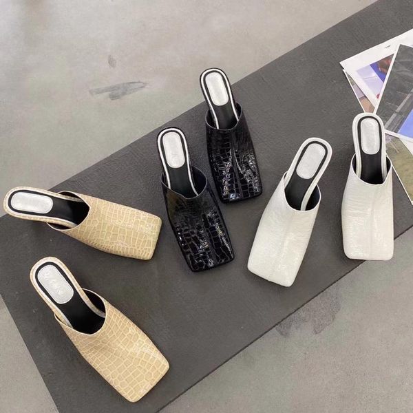square toe women sandals slippers patent leather slides thin high heels slip on summer dress shoes black/beige/white size 35-39
square toe women sandals slippers patent leather slides thin high heels slip on summer dress shoes black/beige/white size 35-39