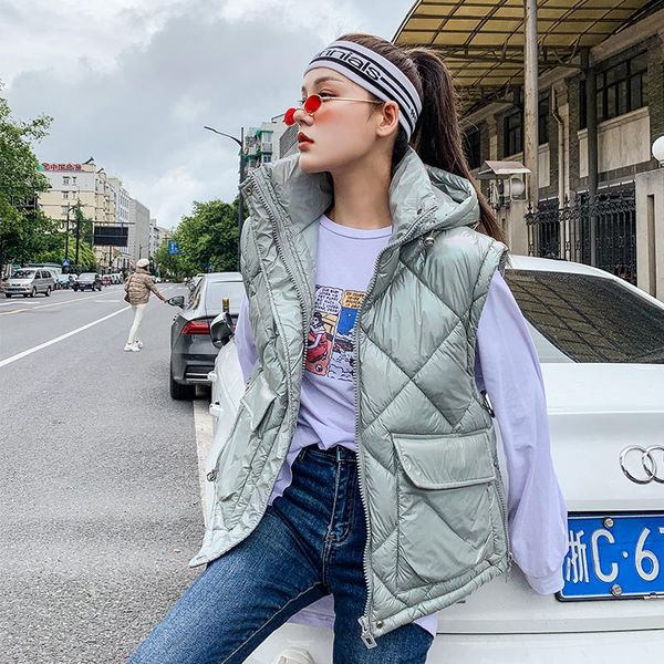women's vests waistcoat women 2021 sleeveless jacket clothing short slim thickening warm vest female jackets, Black;white
women's vests waistcoat women 2021 sleeveless jacket clothing short slim thickening warm vest female jackets, Black;white