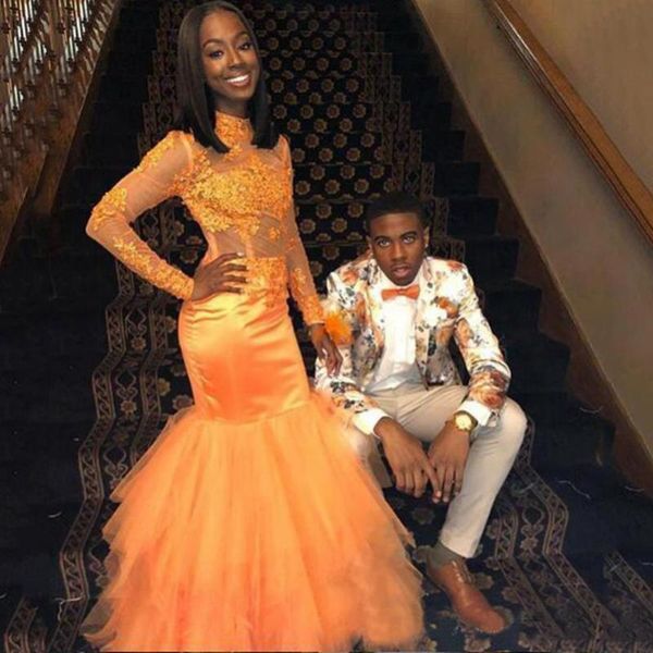 party dresses prom dress high neck yellow mermaid appliques illusion with long sleeves, White;black
party dresses prom dress high neck yellow mermaid appliques illusion with long sleeves, White;black