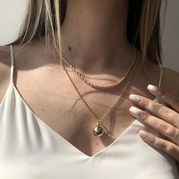 pendant necklaces european and american style simple metal double clavicle necklace spherical temperament high-end jewelry gift, Silver
pendant necklaces european and american style simple metal double clavicle necklace spherical temperament high-end jewelry gift, Silver