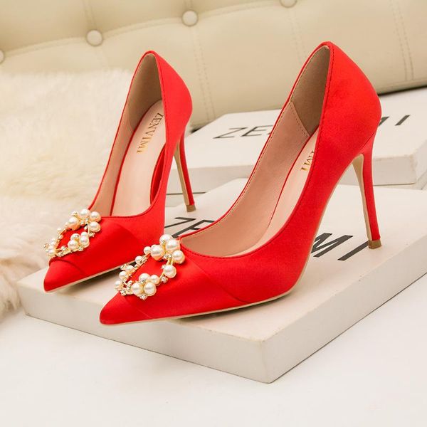 sandals mariahzheng autumn women's shoes nightclub slim thin high-heeled wedding pointed satin pearl buckle zwm, Black
sandals mariahzheng autumn women's shoes nightclub slim thin high-heeled wedding pointed satin pearl buckle zwm, Black