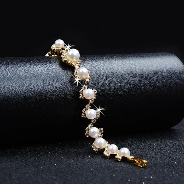 charm bracelets luxury female white pearl bracelet classic gold silver color chain for women cute round crystal stone wedding, Golden;silver
charm bracelets luxury female white pearl bracelet classic gold silver color chain for women cute round crystal stone wedding, Golden;silver