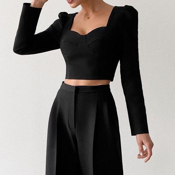 women's pants & capris slim navel bare square collar lantern sleeve solid color 2021 high waist loose wide leg trousers two-piece s, Black;white
women's pants & capris slim navel bare square collar lantern sleeve solid color 2021 high waist loose wide leg trousers two-piece s, Black;white