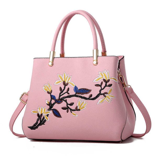 

designer bags handbags crossbody bag purse 2021 backpack wallet women hand pu leather totes handle embroidery shoulder lady pink