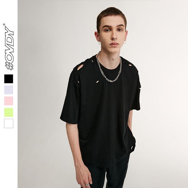 wxwovdy men's summer new street fashion brand ins personalized high street hole drop shoulder loose solid color t-shirt short sve, White;black
wxwovdy men's summer new street fashion brand ins personalized high street hole drop shoulder loose solid color t-shirt short sve, White;black