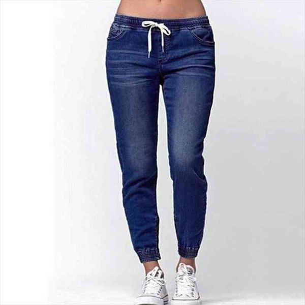 solid color drawstring ankle tie women jean slim stretchy plus size denim pants, Blue
solid color drawstring ankle tie women jean slim stretchy plus size denim pants, Blue