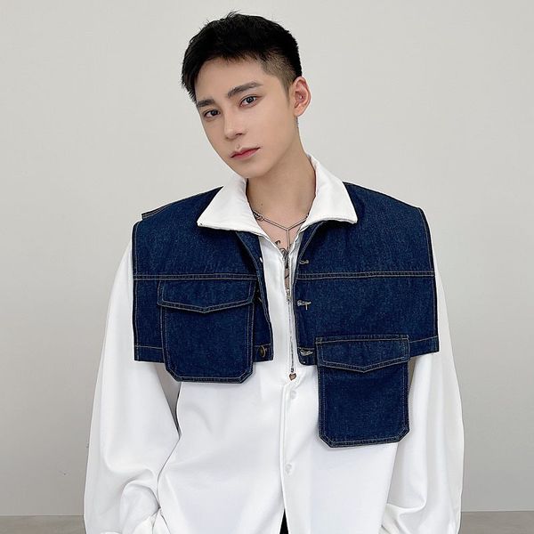 men's vests men women korean chic fashion denim celebrities modeling clothing male streetwear waistcoat cloak jacket kwhj, Black;white
men's vests men women korean chic fashion denim celebrities modeling clothing male streetwear waistcoat cloak jacket kwhj, Black;white